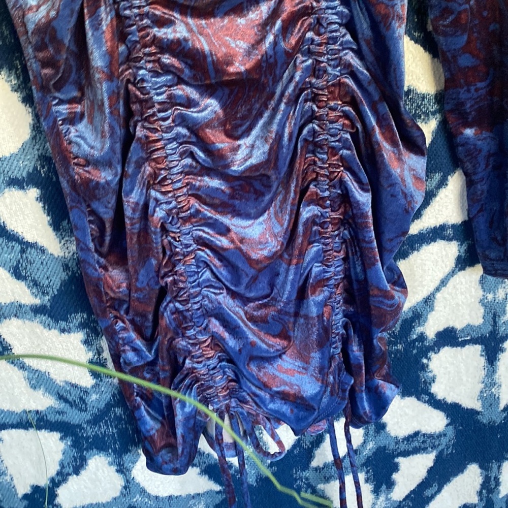 Wild fable purple marble scrunch velvet dress - Picture 10 of 16